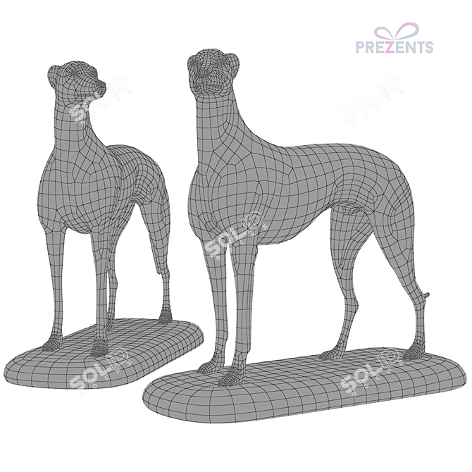 Graceful Greyhound Sculpture 3D model image 3