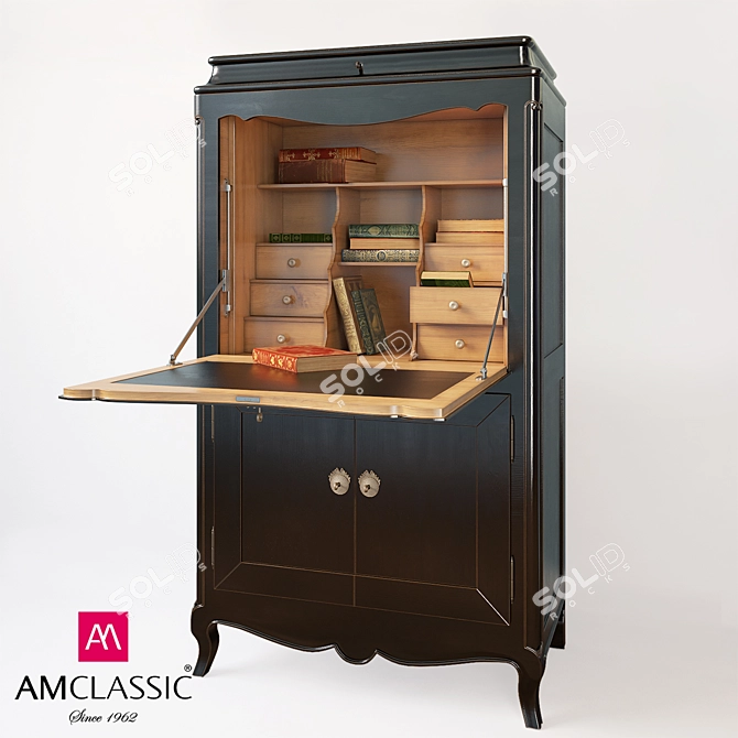 Classic Secretary Desk - AM Pompadour 3D model image 1