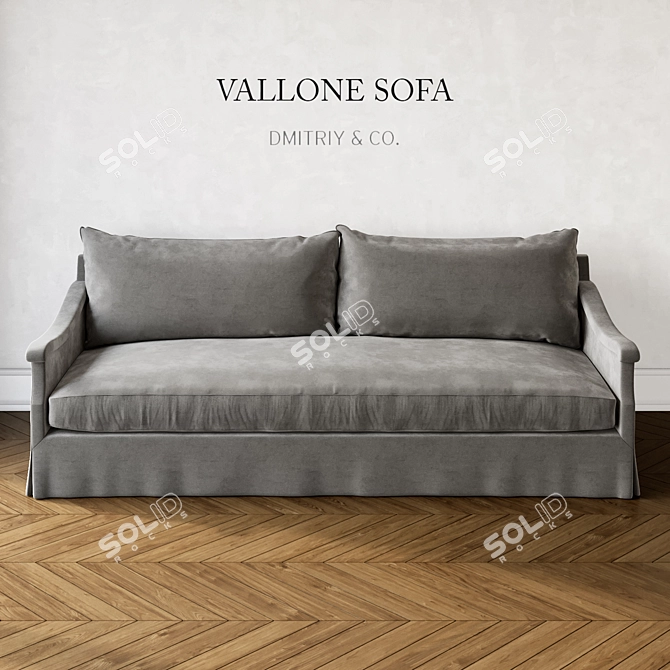 Luxurious Vallone Sofa by Dmitriy & Co 3D model image 1