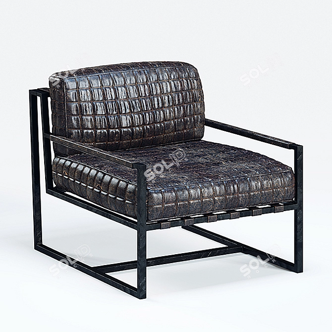 Minimalist Grid Lounge Chair 3D model image 1