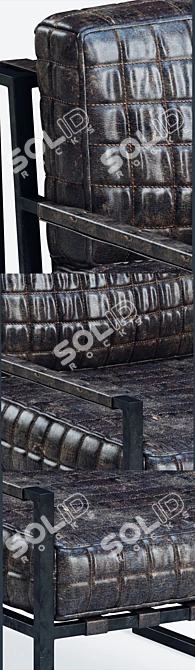 Minimalist Grid Lounge Chair 3D model image 2