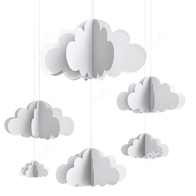 Whimsical Cloud Décor 3D model image 1
