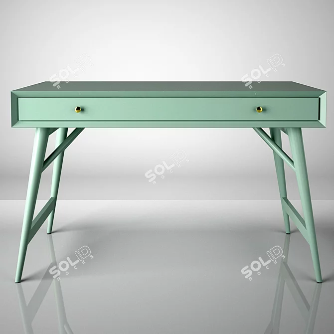 Stylish Mini Makeup Desk 3D model image 1