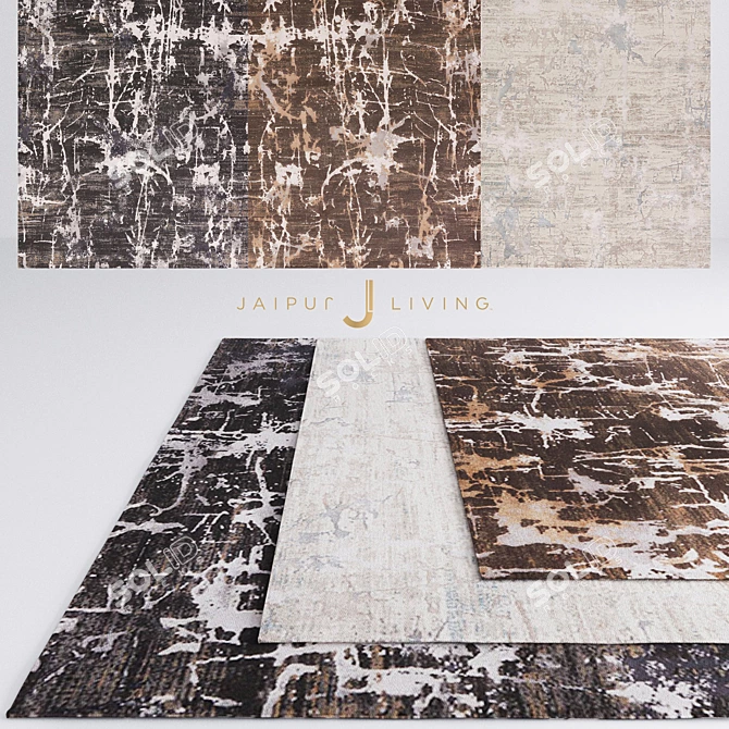 Elegant Jaipur Edge Rug 3D model image 1