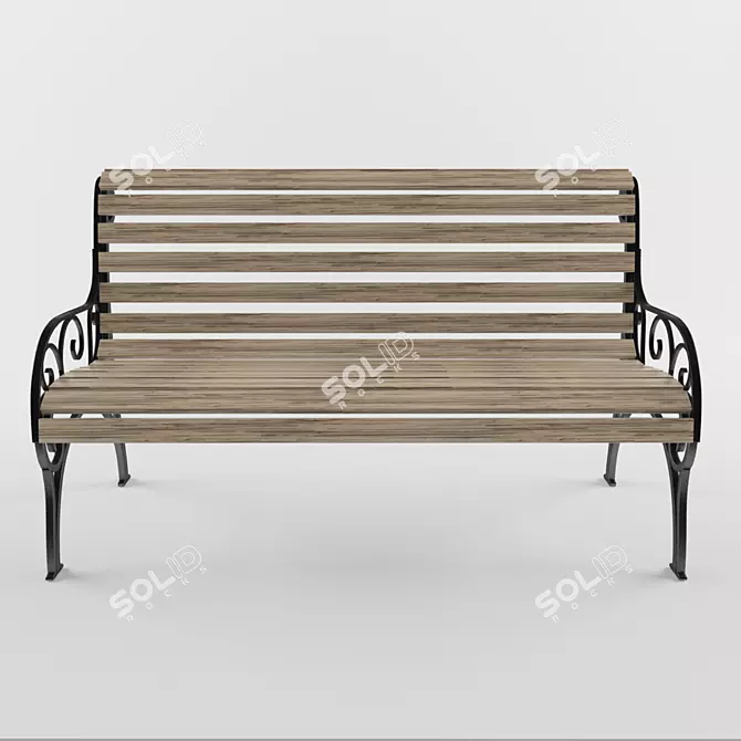 Urban Oasis Park Bench 3D model image 2