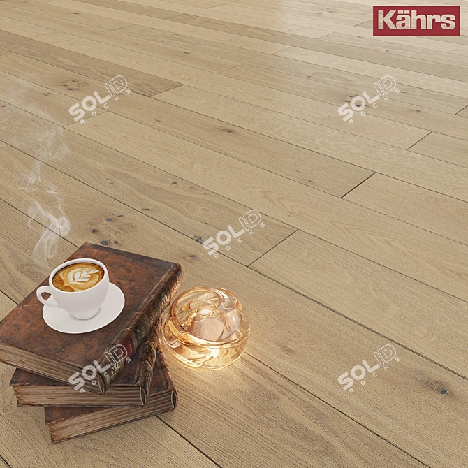 Sleek White Oak Flooring 3D model image 1