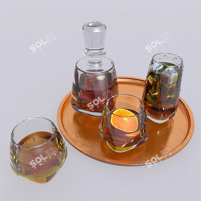 Elegant Estate Double Old-Fashioned 3D model image 2