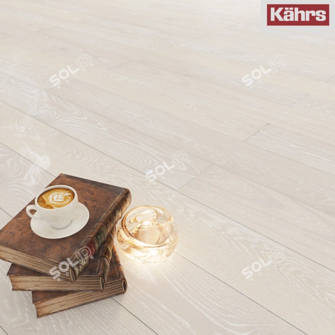Kährs Oak Nouveau Snow: Timeless Elegance in White-Oak 3D model image 1