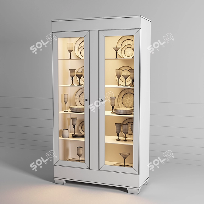 Elegant Bernhardt Criteria Display Cabinet 3D model image 2