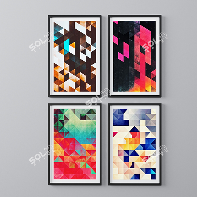 Vibrant Abstract Art Set 3D model image 2