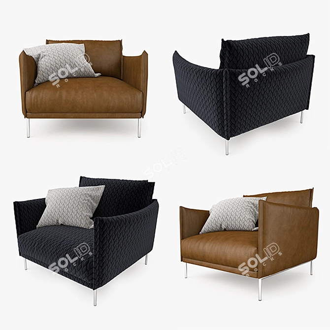 Elegant Moroso Gentry Armchair: V-Ray Ready 3D model image 2
