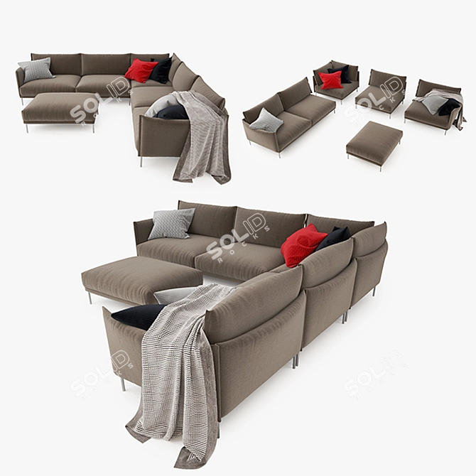 Moroso Gentry Modular Sofas: Versatile Elegance 3D model image 2