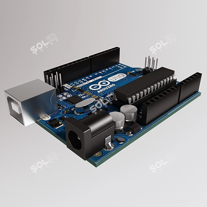 Arduino Uno: Authentic Microcontroller for DIY Projects 3D model image 1