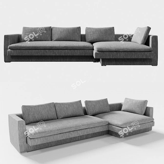 Elegant Hi-Bridge Sofa by Molteni&C 3D model image 1
