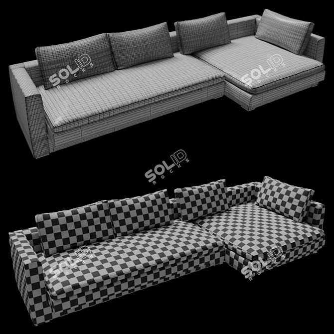 Elegant Hi-Bridge Sofa by Molteni&C 3D model image 2