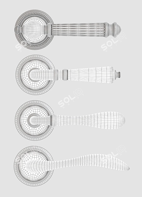 Elegance in Three Colors: Melodia Door Handles (ANTIK, BETA, LAGUNA) 3D model image 3