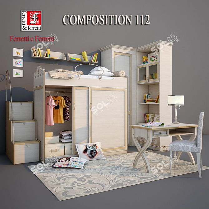 Ferretti e Ferretti Children's Furniture 3D model image 1