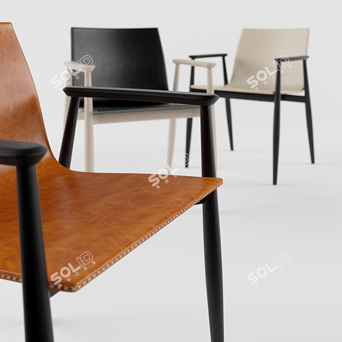 Scandinavian Charm: Malmö Armchair 3D model image 2