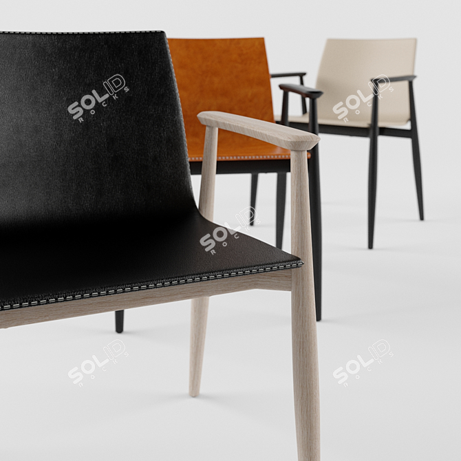 Scandinavian Charm: Malmö Armchair 3D model image 3