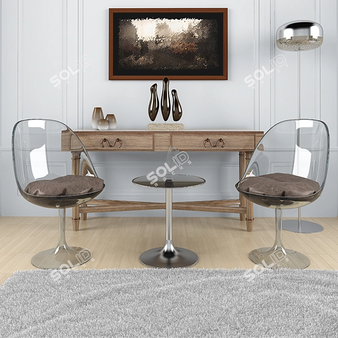 Customized 3D Living Scene: Ready-to-Use Furniture 3D model image 1