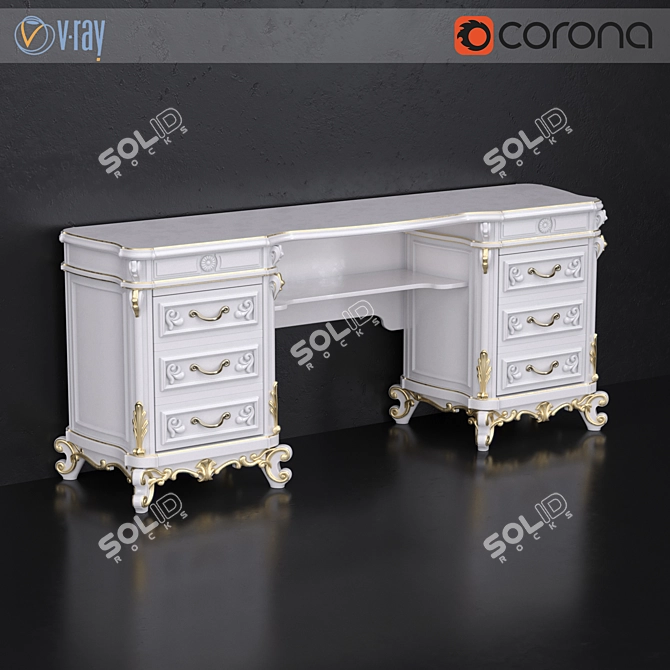 Elegant Larissa Dressing Table 3D model image 1