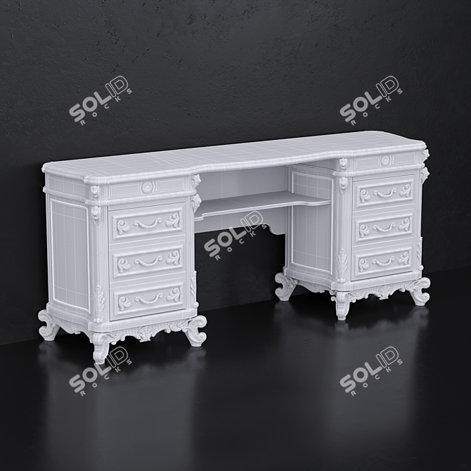 Elegant Larissa Dressing Table 3D model image 2