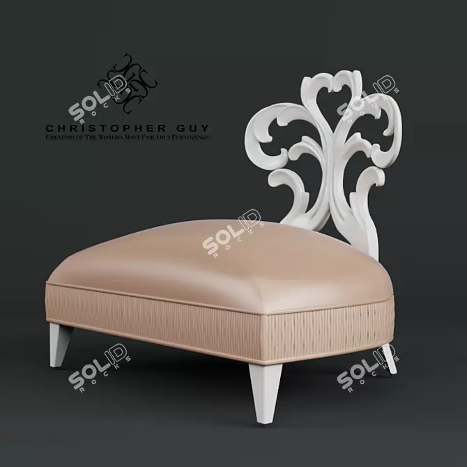 Elegant Heart-Carved Chair 3D model image 1