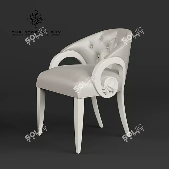 Parisian Chic Accent Chair 3D model image 1
