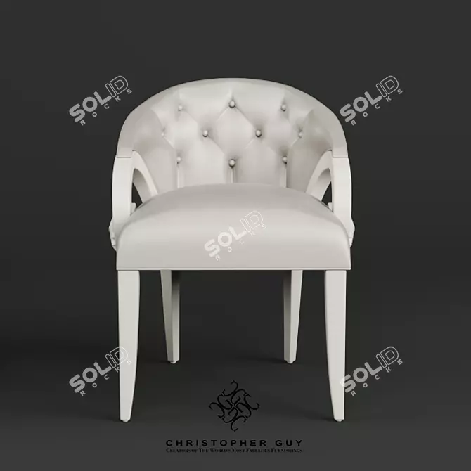 Parisian Chic Accent Chair 3D model image 3