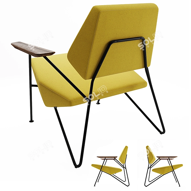 Polyhex Chair: Modern Functionality, Classic Charm 3D model image 2