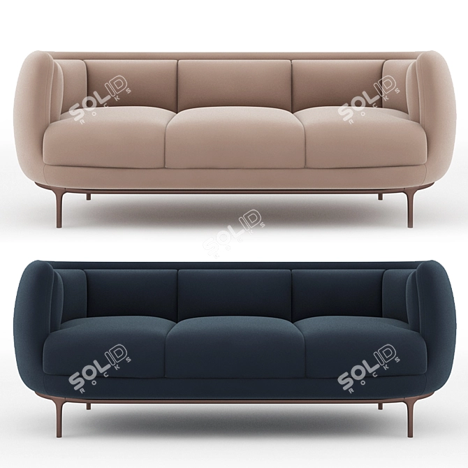 Modern Vuelta 3-Seater Sofa 3D model image 1