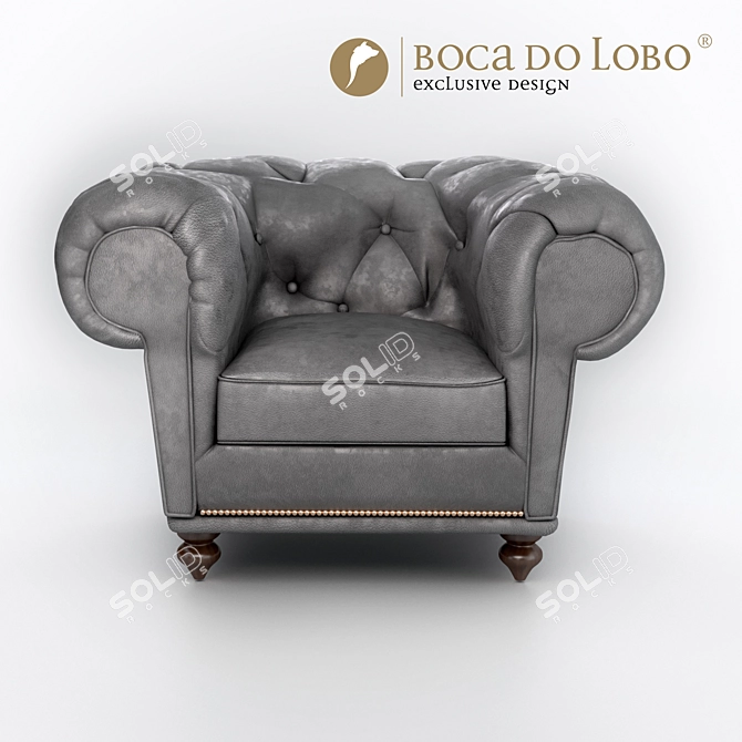 Luxury Nu Chesterfield Armchair: Exquisite Design, Supreme Comfort 3D model image 1