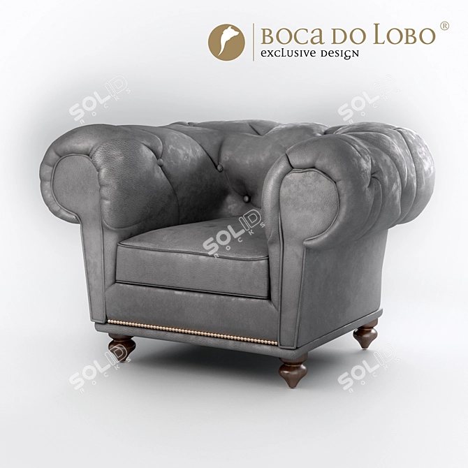 Luxury Nu Chesterfield Armchair: Exquisite Design, Supreme Comfort 3D model image 2