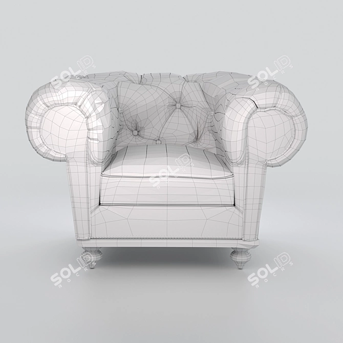 Luxury Nu Chesterfield Armchair: Exquisite Design, Supreme Comfort 3D model image 3