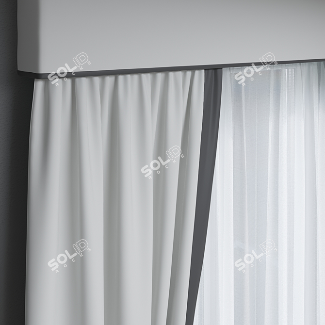 Elegant Window Drapes 3D model image 3