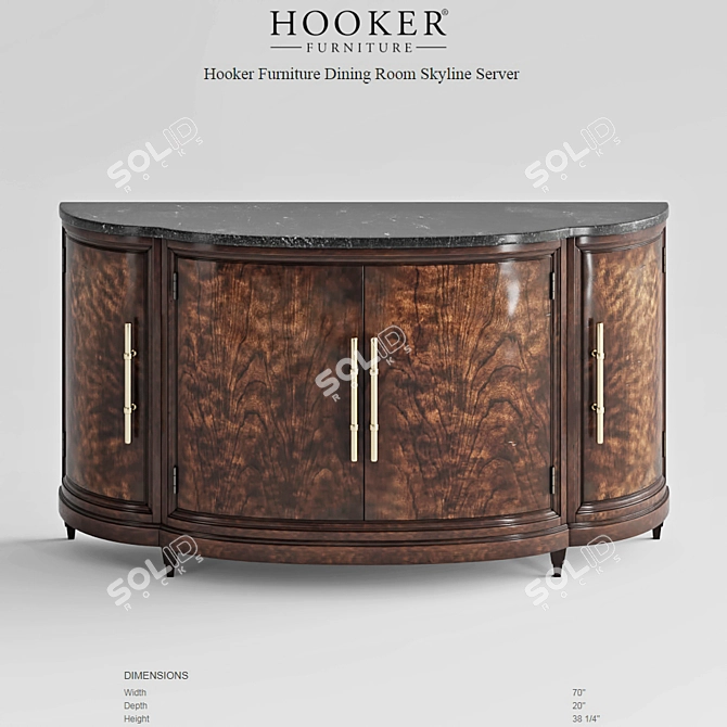 Elegant Skyline Server: Hooker Furniture 3D model image 2