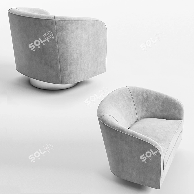 Modern Swivel Chair by Milo Baughman 3D model image 2