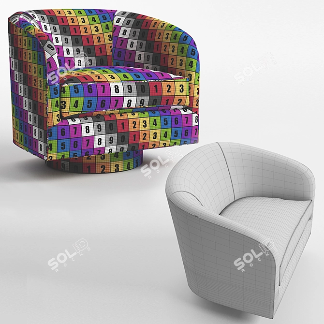 Modern Swivel Chair by Milo Baughman 3D model image 3