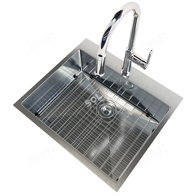 Versatile Sink Faucet Combo 3D model image 2