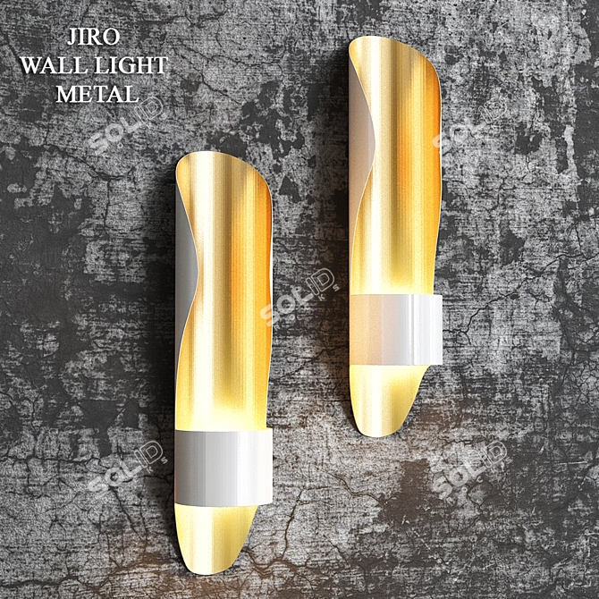 Golden Glow Metal Wall Light 3D model image 1