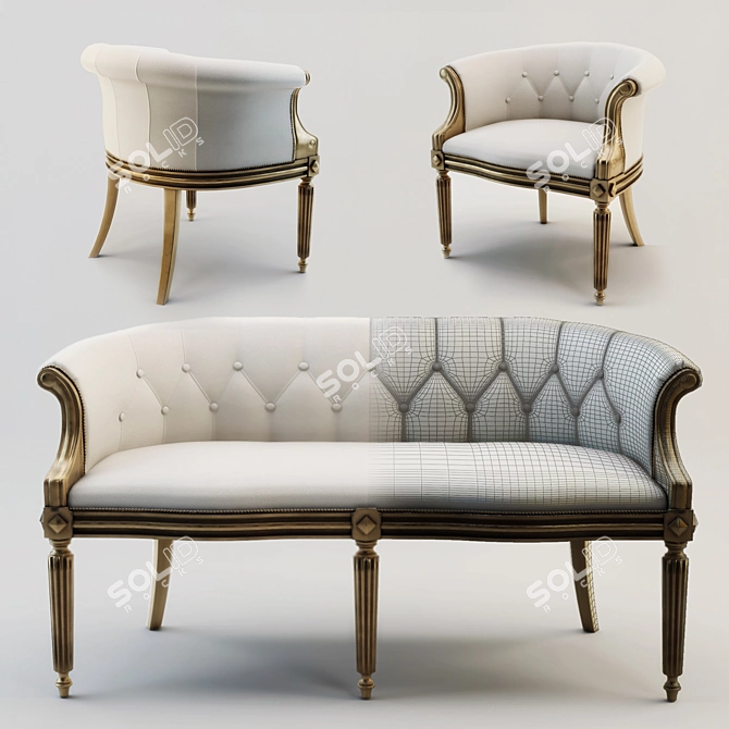 CIS Salotti Casanova Baroque Collection 3D model image 1