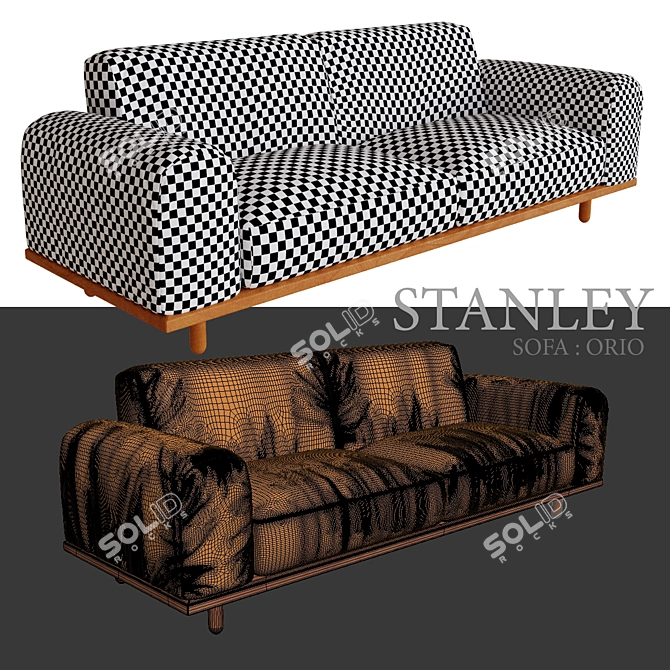 Orio Leather Sofa - Stanley 3D model image 2