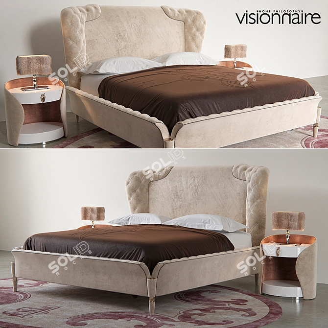 Luxury Visionnaire Alice Bed Set 3D model image 1