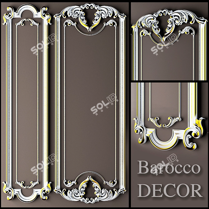 Baroque 3D Max Wall Decor 3D model image 1