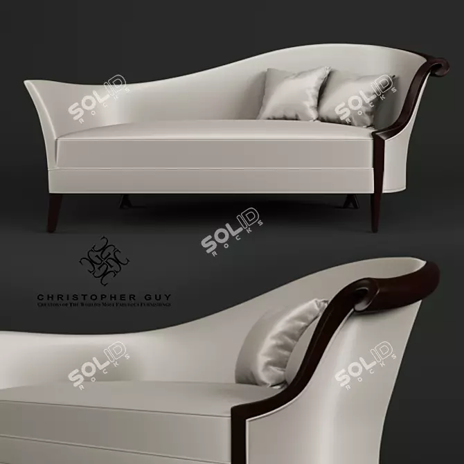 Title: Cala Lily-Inspired Chaise 3D model image 1