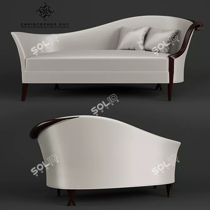 Title: Cala Lily-Inspired Chaise 3D model image 3