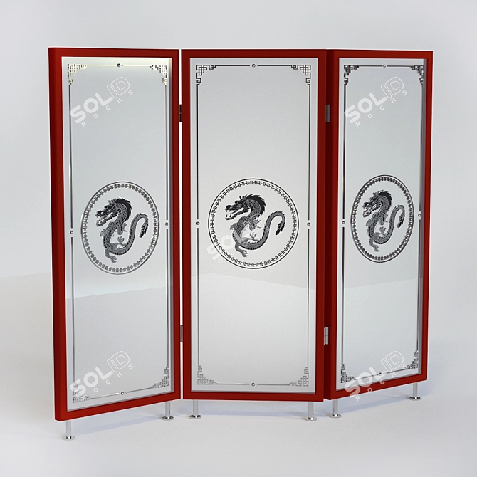 Chinese Dragon Room Divider Model 3D model image 1