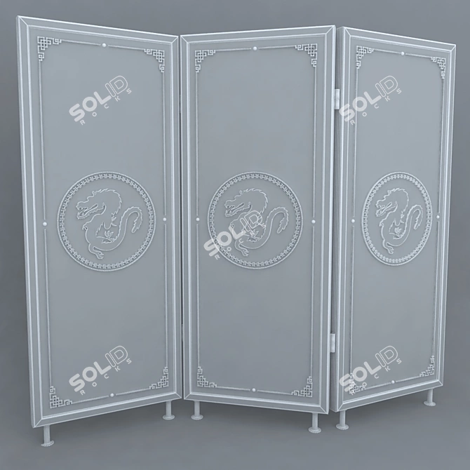 Chinese Dragon Room Divider Model 3D model image 3