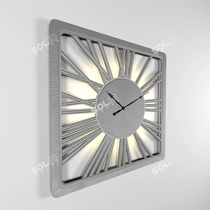 Twinkle New Wall Clock - Handcrafted Wood, LED Lights 3D model image 3