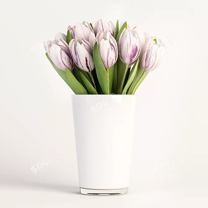 Glam Tulip Bouquet 3D model image 1